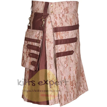 Digital Camo Desert Utility Kilt With Detachable Pockets - Kilt Experts