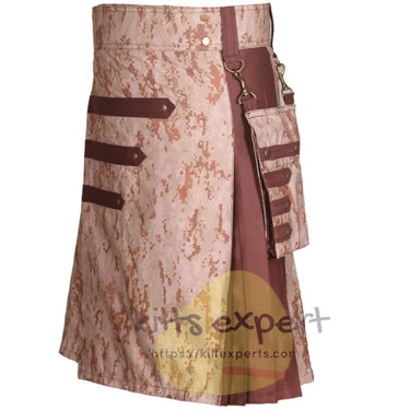 Digital Camo Desert Utility Kilt With Detachable Pockets - Kilt Experts