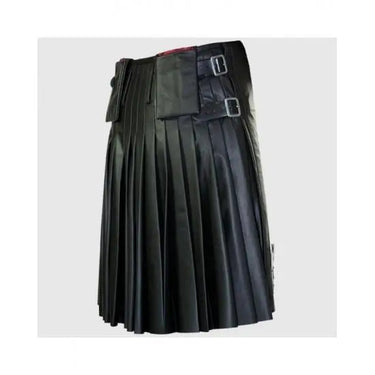 Fashionable Cowhide Leather Pleated Kilt Kilt Experts