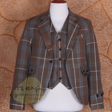 Fraser Weathered 16OZ Tartan Argyle Jacket With 5 Button Waistcoat (Available In Many Tartans) - Kilt Experts