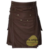 Chocolate Brown Modern Utility Kilt Kilt Experts