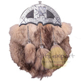 Full Dress Rampant Lion Design Cantle Sporran With Leather Belt and Chain - Kilt Experts