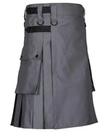 Grey Leather Straps Utility Kilt Kilt Experts