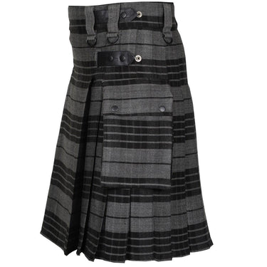 Grey Watch Acrylic Wool 16oz Leather Straps Kilt For Men's Kilt Experts