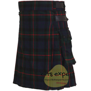 Gunn Modern Tartan Heavy 16OZ Leather Straps Utility Kilt - Kilt Experts