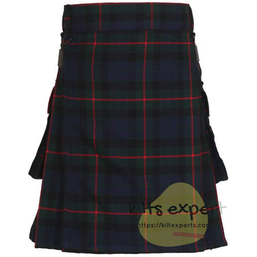 Gunn Modern Tartan Heavy 16OZ Leather Straps Utility Kilt - Kilt Experts