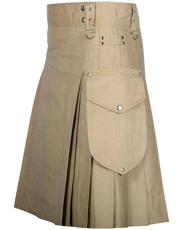 Khaki Cargo Utility Kilts For Men Kilt Experts