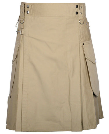 Khaki Cargo Utility Kilts For Men Kilt Experts