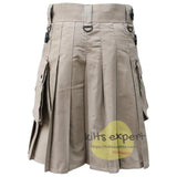 Khaki Leather Straps Utility Kilts For Active Men Kilt Experts