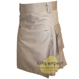 Khaki Modern Utility Kilts For Active Men Kilt Experts