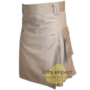 Khaki Modern Utility Kilts For Active Men Kilt Experts