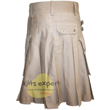 Khaki Modern Utility Kilts For Active Men Kilt Experts