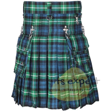 Lamont Ancient Tartan 16OZ Stud Kilt With Detachable Chain & Pockets Kilt Experts