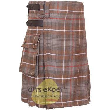 Mackenzie Weathered Leather Straps Utility Kilt - Kilt Experts