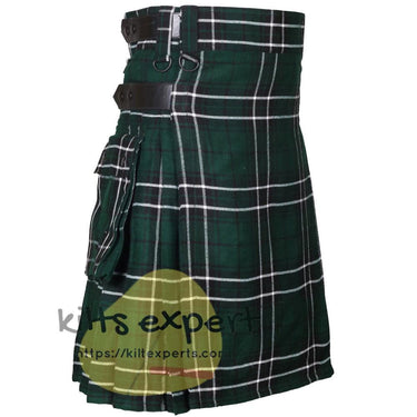 MacLean Of Duart Hunting Acrylic Wool 16oz Leather Straps Kilt For Men's Kilt Experts
