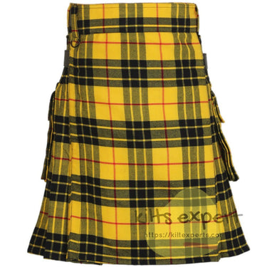 MacLeod Of Lewis Tartan Heavy 16OZ Leather Straps Utility Kilt - Kilt Experts
