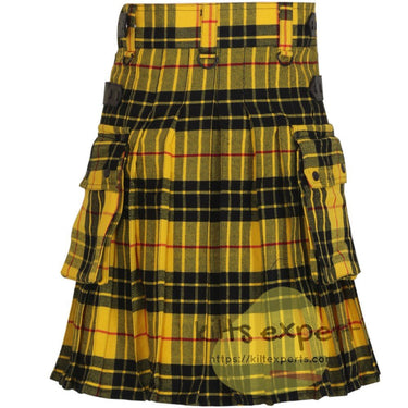 MacLeod Of Lewis Tartan Heavy 16OZ Leather Straps Utility Kilt - Kilt Experts