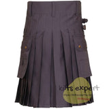 Men Scottish Grey Utility Kilt - Kilt Experts