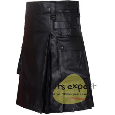 Men's Cowhide Leather Straps Utility Kilt - Kilt Experts