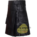 Men's Cowhide Leather Straps Utility Kilt - Kilt Experts
