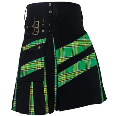 Men's Hybrid Cotton & Tartan Cross Strip Utility Kilt - Kilt Experts