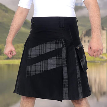 Men's Hybrid Cotton & Tartan Cross Strip Utility Kilt - Kilt Experts