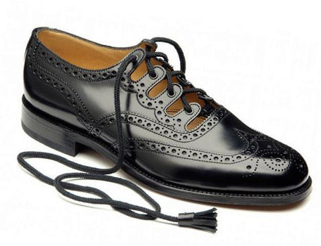 Men's Scottish Black Synthetic Leather Ghillie Brogues Kilt Shoes Kilt Experts