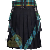 Men's V Style On Pleats Utility Kilt With Detachable Pockets - Kilt Experts