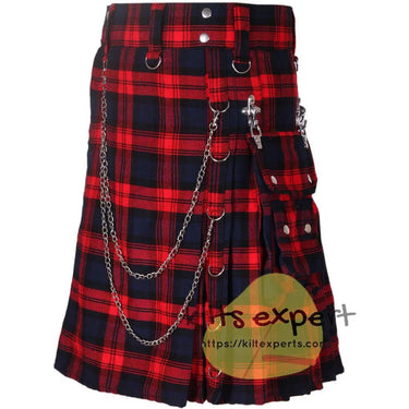Men's Wedding 16OZ Tartan Kilt With Detachable Chain & Pockets - Kilt Experts
