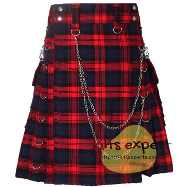 Men's Wedding 16OZ Tartan Kilt With Detachable Chain & Pockets - Kilt Experts