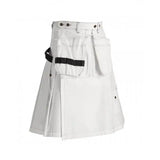 Modern White Fashion Utility Kilt Kilt Experts