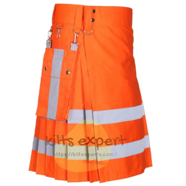 Modern Working Reflective Kilt With Detachable Pockets Kilt Experts