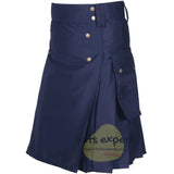 Navy Blue 4 Button Stylish Kilt Kilt Experts