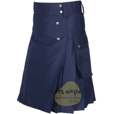 Navy Blue 4 Button Stylish Kilt Kilt Experts