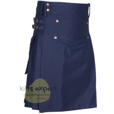 Navy Blue 4 Button Stylish Kilt Kilt Experts