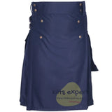 Navy Blue 4 Button Stylish Kilt Kilt Experts