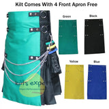 New Modern Fashion Utility Kilt With 4 Front Apron Free Kilt Experts
