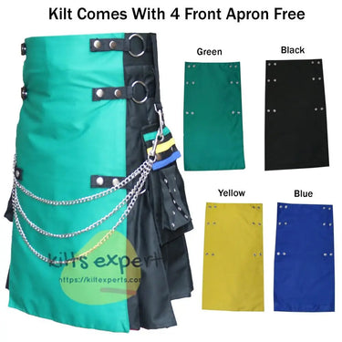 New Modern Fashion Utility Kilt With 4 Front Apron Free Kilt Experts