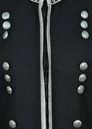 New Scottish Black Military Piper Drummer Doublet Tunic Jacket - Kilt Experts