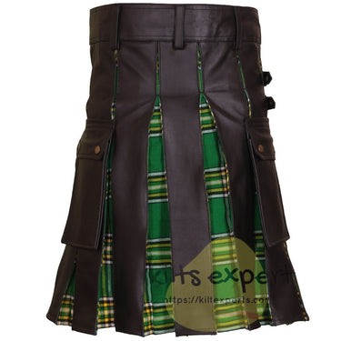 New Wedding Leather Stylish Irish heritage Hybird Kilt For Men's - Kilt Experts