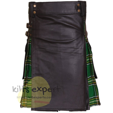 New Wedding Leather Stylish Irish heritage Hybird Kilt For Men's - Kilt Experts