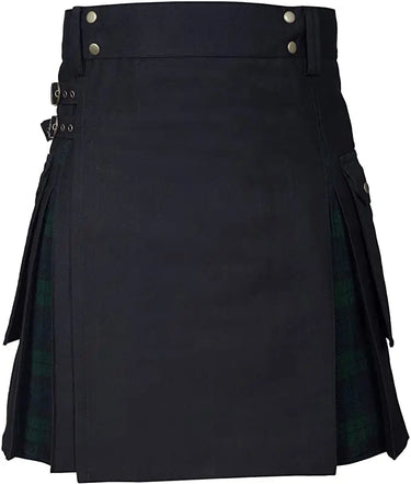 New Wedding Stylish Black Watch Hybird Kilt For Men's Kilt Experts