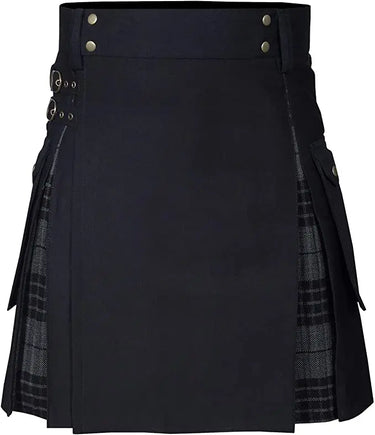 New Wedding Stylish Dark Grey Highlander Hybird Kilt For Men's Kilt Experts