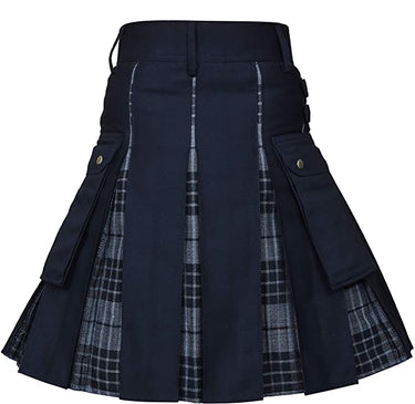 New Wedding Stylish Dark Grey Highlander Hybird Kilt For Men's Kilt Experts