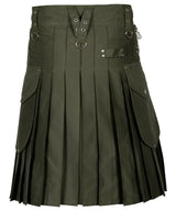 Olive Green Cargo Utility Kilts For Men Kilt Experts
