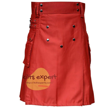 Red Scottish Fashionable Utility Kilt Kilt Experts