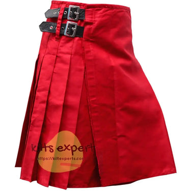 Red Tartan Style Utility Kilt For Men Kilt Experts