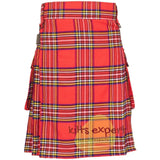 Royal Stewart Leather Straps Utility Kilt - Kilt Experts