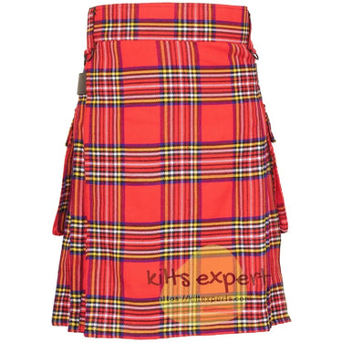 Royal Stewart Leather Straps Utility Kilt - Kilt Experts