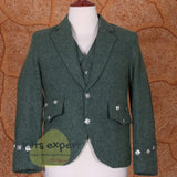 Scottish 100% Wool Argyle Jacket With 3 Celtic Button Vest (Available In Different Colors) - Kilt Experts
